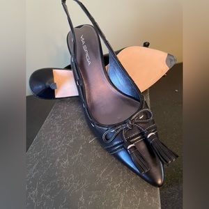 Via Spiga v-gem-black calf leather slingback pump